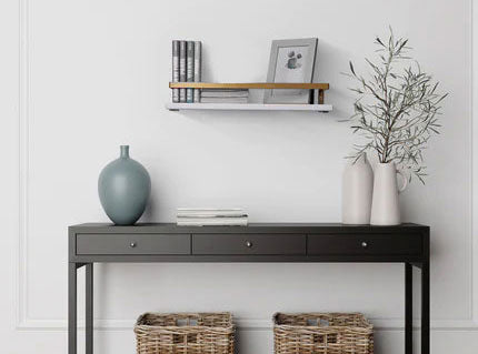 Peter's Goods Modern Floating Shelves with Guard Rail