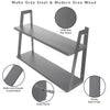 2-Tier Modern Grey Shelves - Features - Pine
