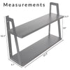 2-Tier Modern Grey Shelves - Measurements
