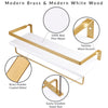 Peter's Goods Modern Brass Floating Shelves with Guard Rail Infographic 