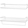 Peter's Goods Modern Floating Shelves with Guard Rail, White, 16.75"